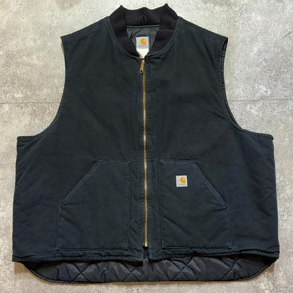 Carhartt 00s Black Duck Quilted Work Vest Size XXL