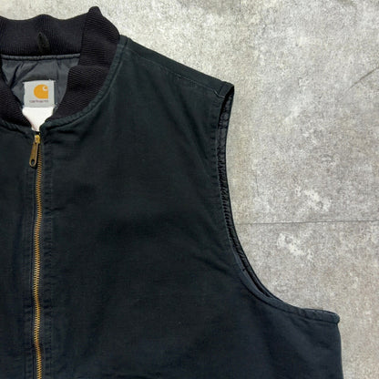 Carhartt 00s Black Duck Quilted Work Vest Size XXL