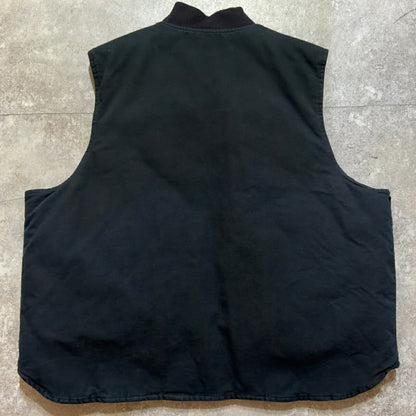 Carhartt 00s Black Duck Quilted Work Vest Size XXL