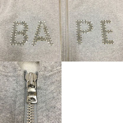 A BATHING APE Swarovski Zip Hoodie Vest Gray Size L