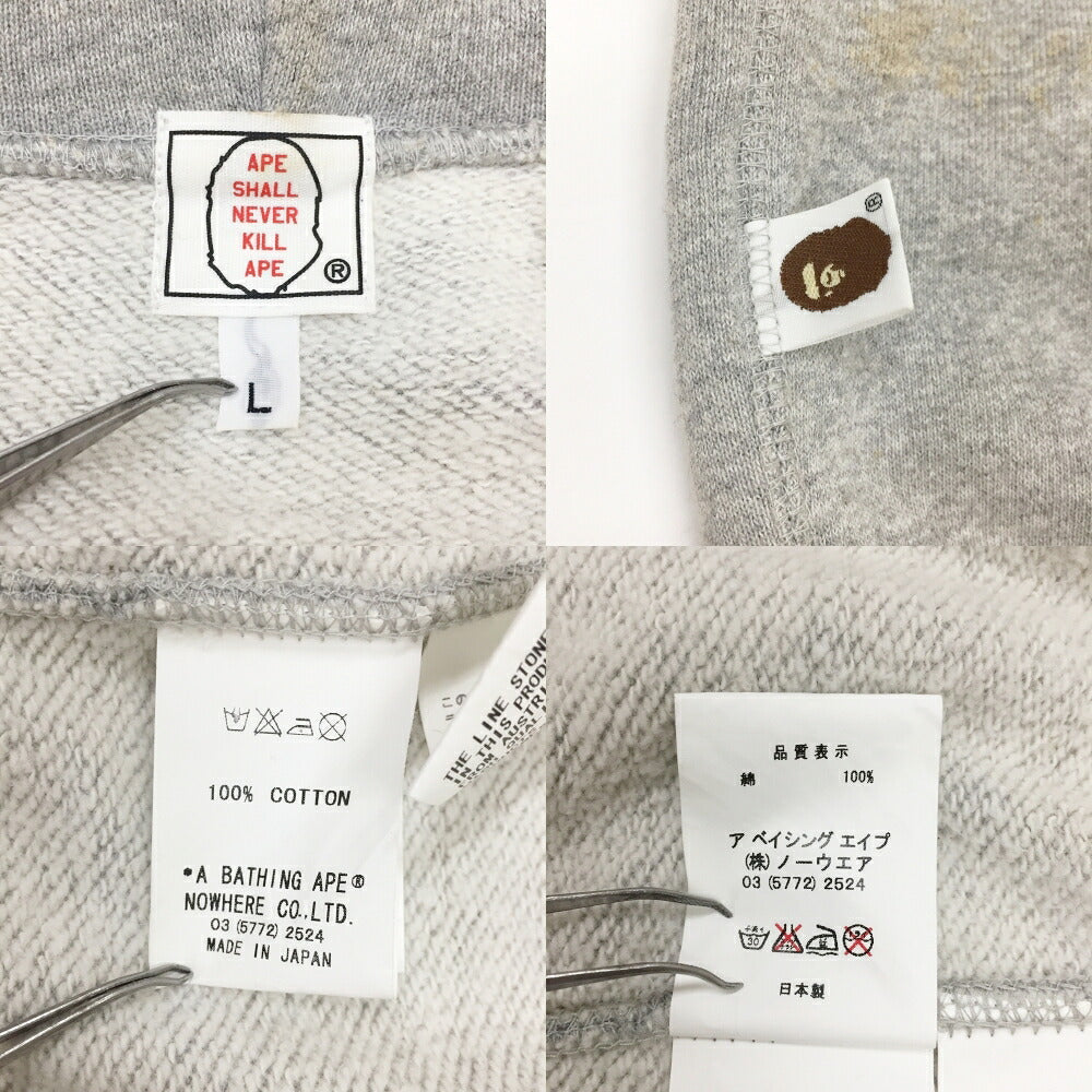 A BATHING APE Swarovski Zip Hoodie Vest Gray Size L