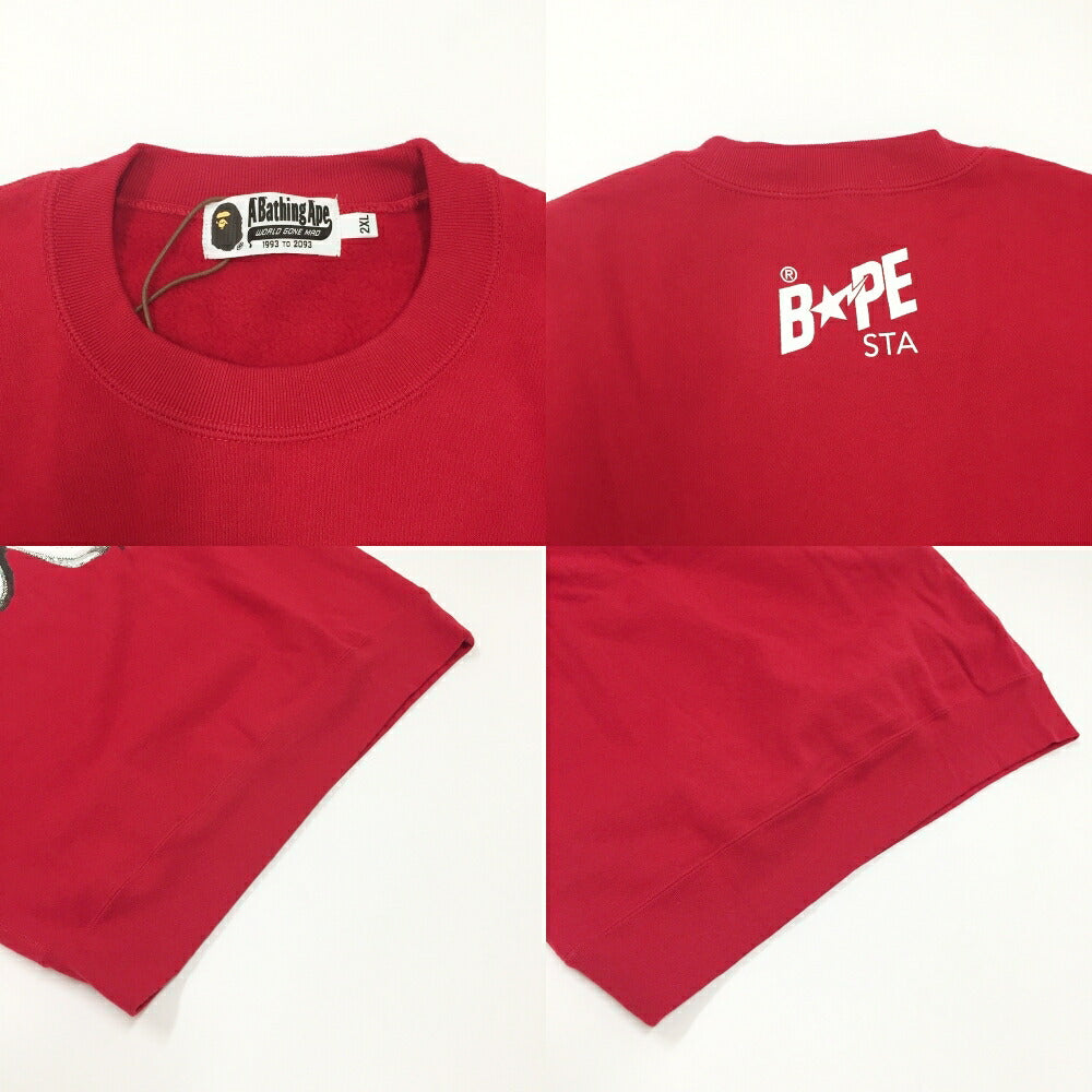 A BATHING APE BAPE STA Print Sweatshirt Red Size 2XL