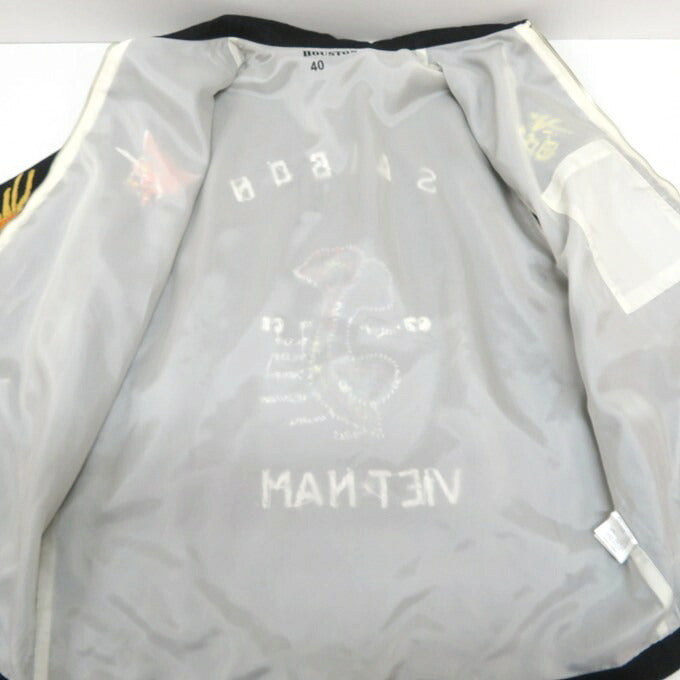 HOUSTON Hand Embroidered Vietnam Jacket Black Size 40