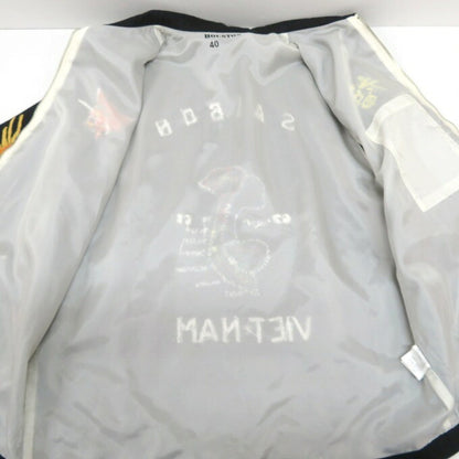 HOUSTON Hand Embroidered Vietnam Jacket Black Size 40