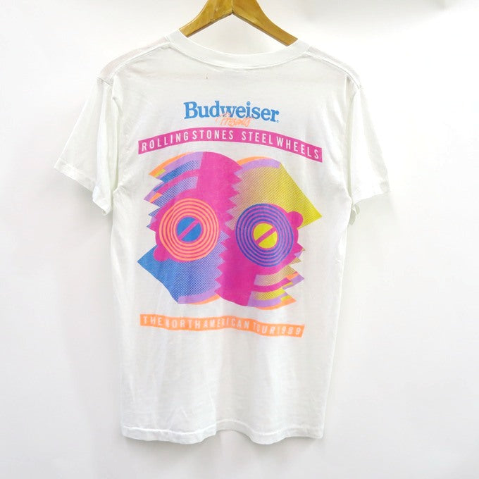 The Rolling Stones 80s Steel Wheels T-Shirt White Size L