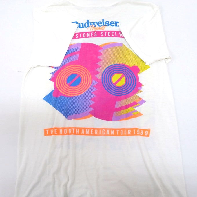 The Rolling Stones 80s Steel Wheels T-Shirt White Size L
