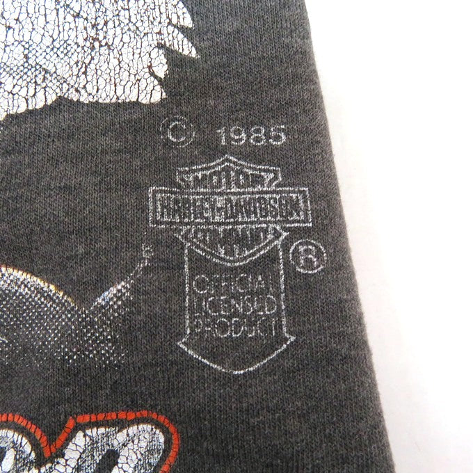 Harley Davidson 80s Eagle Print T-Shirt Charcoal Gray Size M