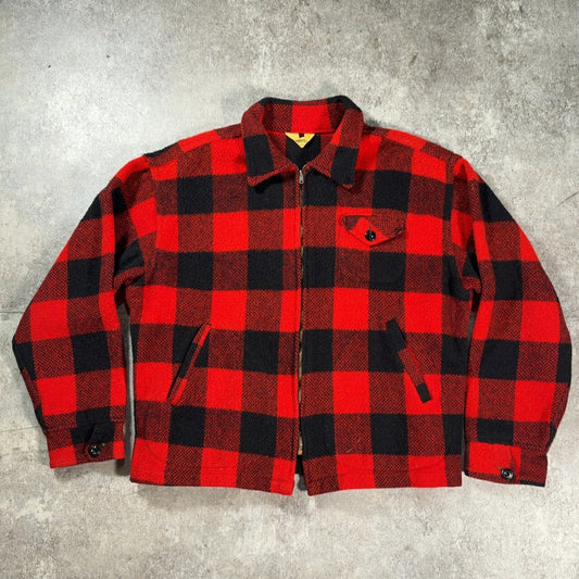 Yorke sportswear 50s 60s Vintage Buffalo Jacket Red Size XL