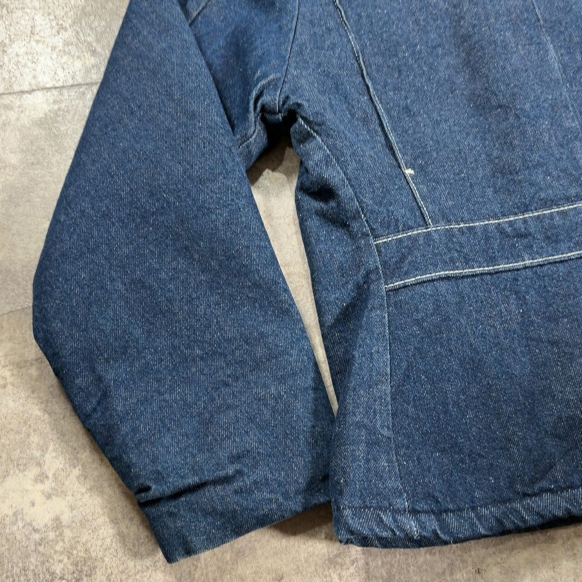 KEY KEY 80s Blue Corduroy Collar Denim Jacket Size 40