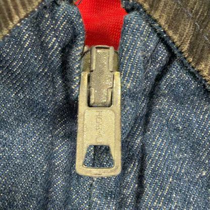 KEY KEY 80s Blue Corduroy Collar Denim Jacket Size 40
