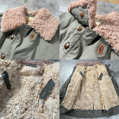 Mats Larsson 1940s Swedish Pilot Canvas Boa Coat