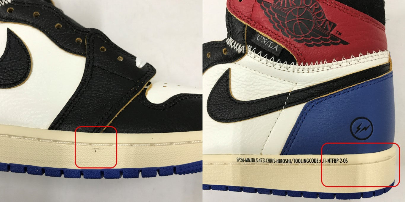 AIR JORDAN 1 High OG Union Fragment Sneakers Size 28