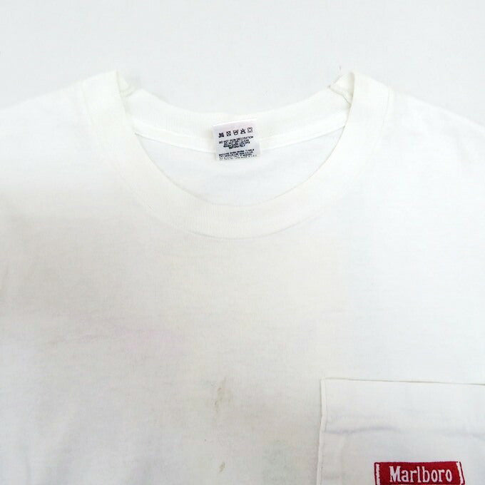 FRUIT OF THE LOOM 90s Marlboro Pocket T-Shirt White Size XL