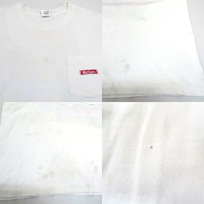 FRUIT OF THE LOOM 90s Marlboro Pocket T-Shirt White Size XL