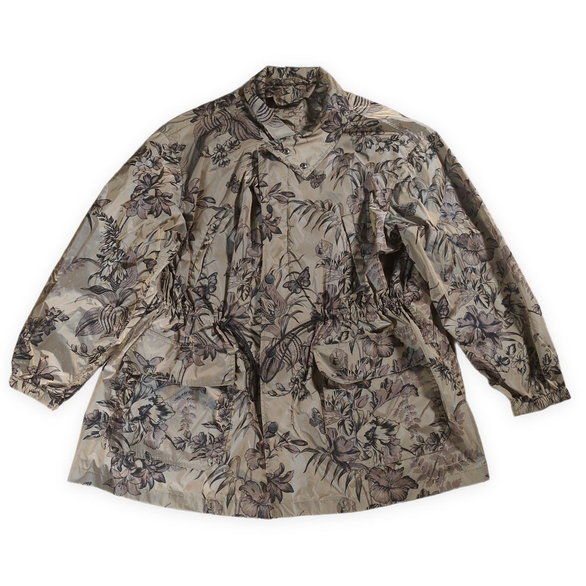 ETRO Botanical Print Nylon Mod Style Jacket Multi Coat Size 46