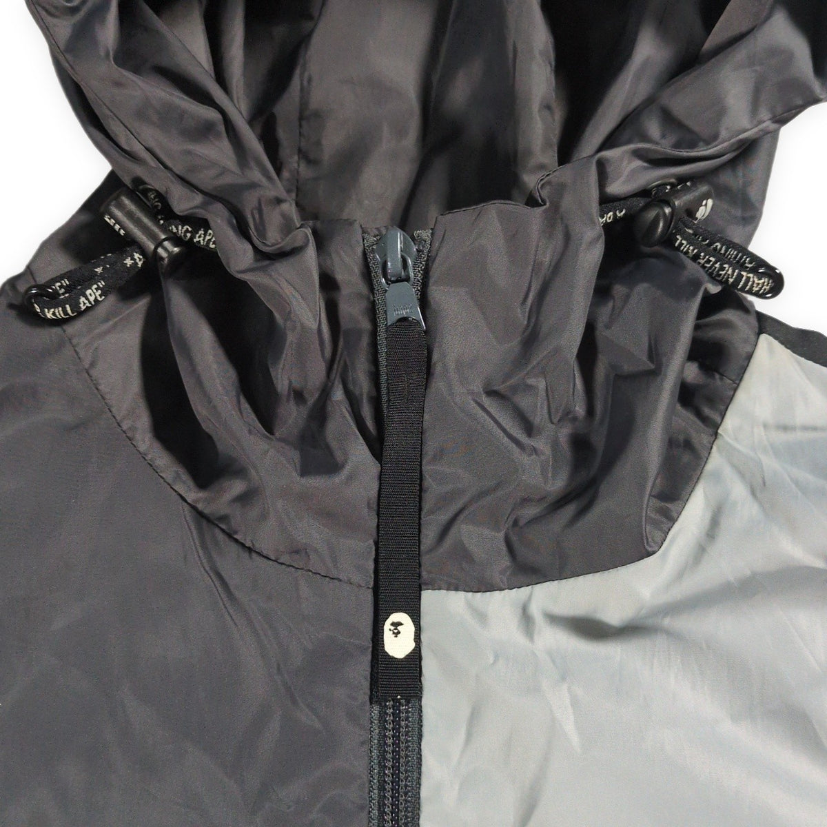 Bape A BATHING APE Grey Black Nylon Jacket Ape Camo Size L