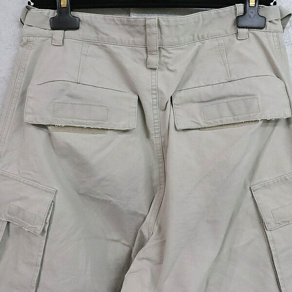 BALENCIAGA Distressed Large Cargo Pants Beige Size 44