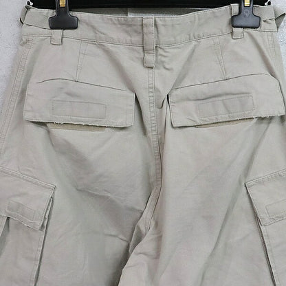 BALENCIAGA Distressed Large Cargo Pants Beige Size 44