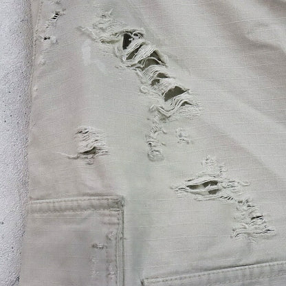 BALENCIAGA Distressed Large Cargo Pants Beige Size 44