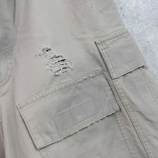 BALENCIAGA Distressed Large Cargo Pants Beige Size 44