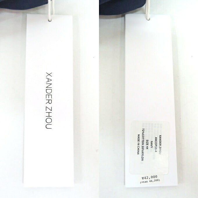 XANDER ZHOU Cotton Nylon Pants Navy Size 44