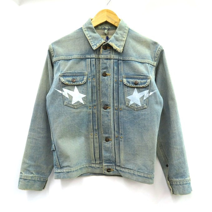 A BATHING APE NIGO Era Distressed Star Denim Jacket Size XS