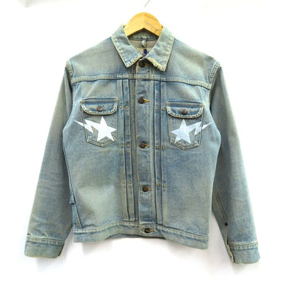A BATHING APE NIGO Era Distressed Star Denim Jacket Size XS