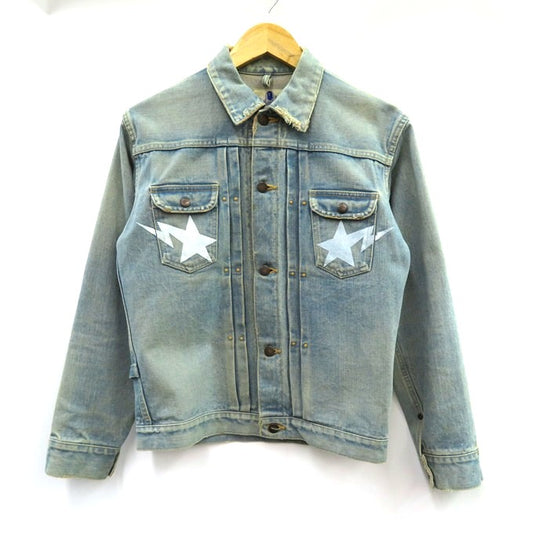 A BATHING APE NIGO Era Distressed Star Denim Jacket Size XS