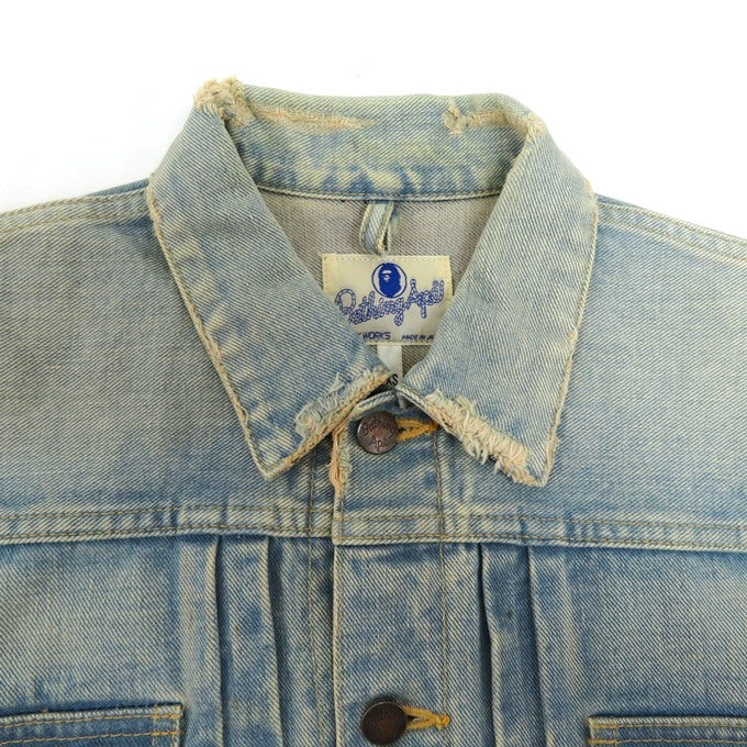 A BATHING APE NIGO Era Distressed Star Denim Jacket Size XS
