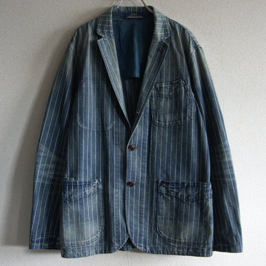POLO RALPH LAUREN Indigo Stripe Vintage Sportcoat Size L
