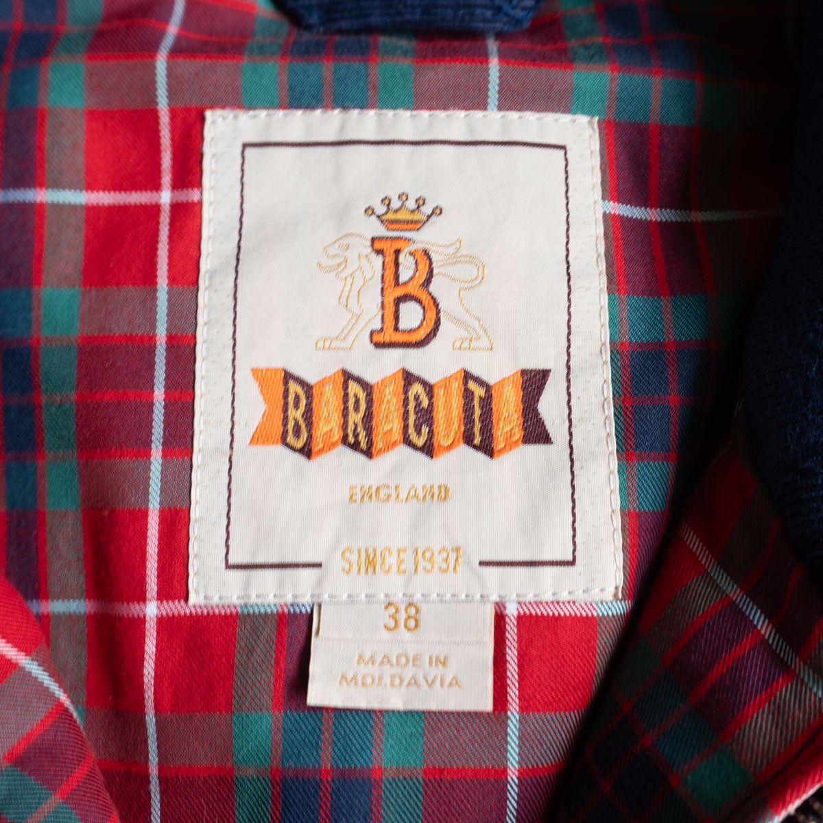 Baracuta Padded Corduroy G9 Jacket Blue Size 38