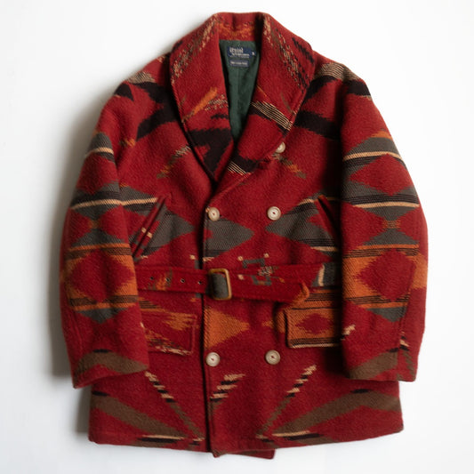 POLO RALPH LAUREN Native Pattern Wool P-Coat Size M