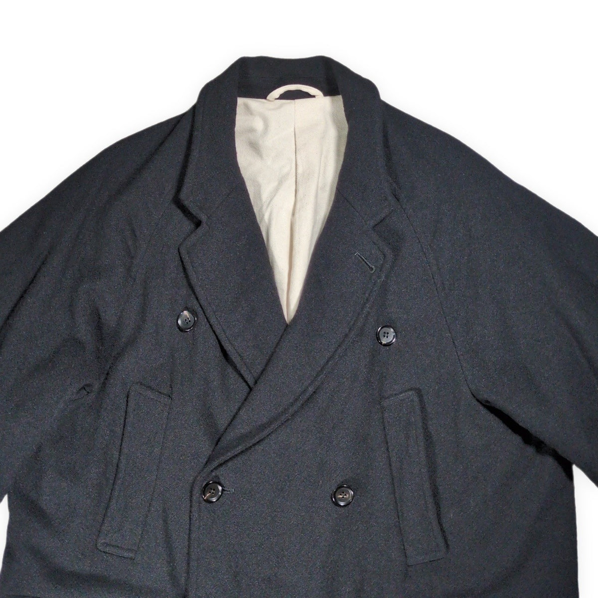blurhms Classic Wool Double-Breasted Coat Black Size 3