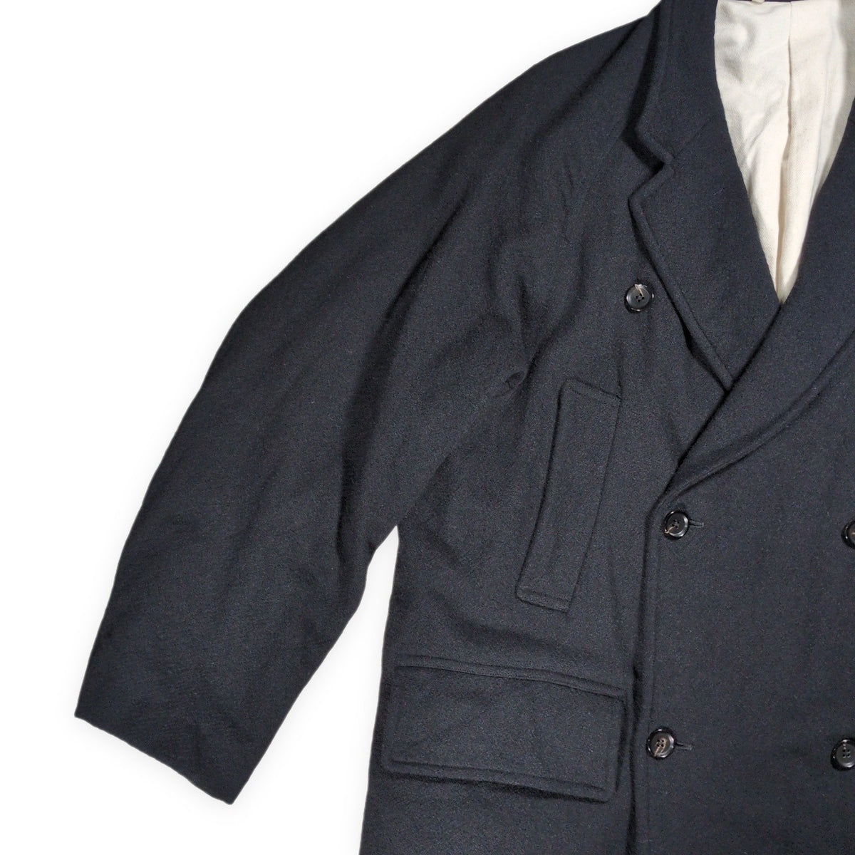 blurhms Classic Wool Double-Breasted Coat Black Size 3