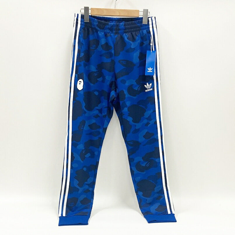 A BATHING APE x Adidas Track Pants Blue Sweatpants Size L