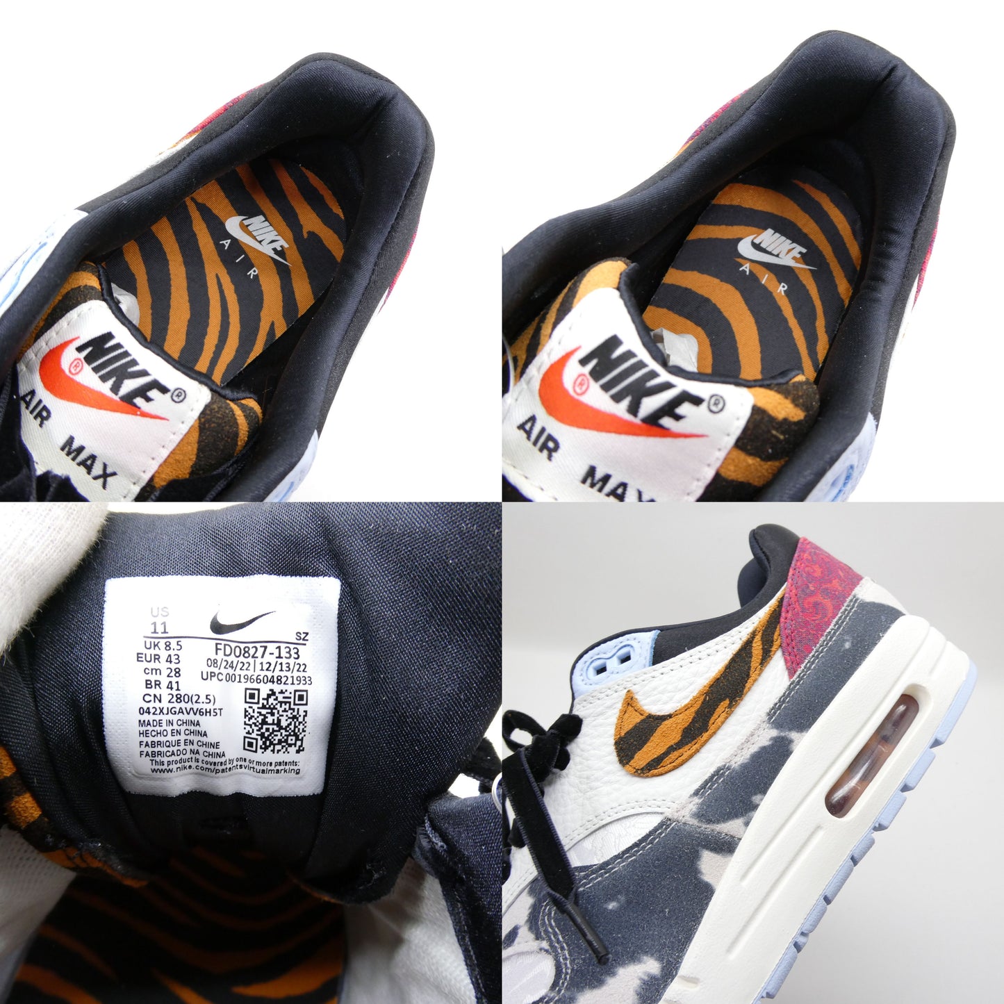 NIKE WMNS AIR MAX 1 '87 Sail Black Blue Red Sneakers