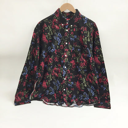 Supreme Black Floral Flannel Shirt Size M