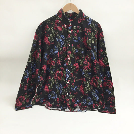 Supreme Black Floral Flannel Shirt Size M