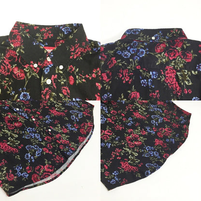 Supreme Black Floral Flannel Shirt Size M
