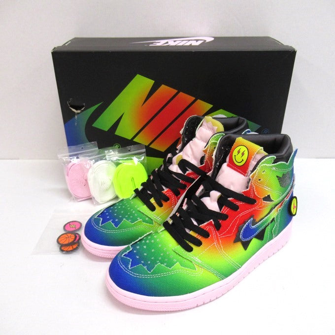 NIKE J Balvin Air Jordan 1 "Rainbow" Sneakers Size 26.5cm