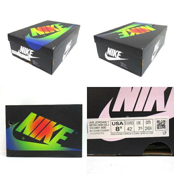 NIKE J Balvin Air Jordan 1 "Rainbow" Sneakers Size 26.5cm