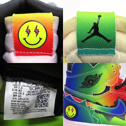 NIKE J Balvin Air Jordan 1 "Rainbow" Sneakers Size 26.5cm