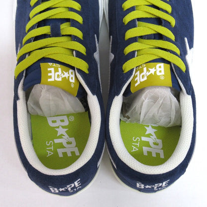 A BATHING APE MAD STA White Navy Sneakers Size 27.5cm