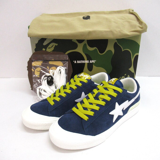 A BATHING APE MAD STA White Navy Sneakers Size 27.5cm