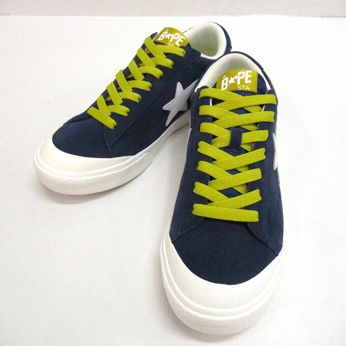 A BATHING APE MAD STA White Navy Sneakers Size 27.5cm