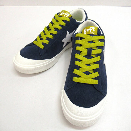 A BATHING APE MAD STA White Navy Sneakers Size 27.5cm