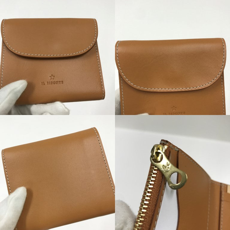 IL BISONTE Trifold Wallet Beige Size ONE SIZE