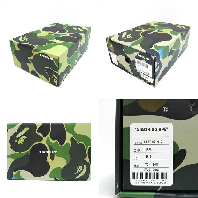 A BATHING APE MAD STA White Navy Sneakers Size 27.5cm