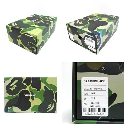 A BATHING APE MAD STA White Navy Sneakers Size 27.5cm
