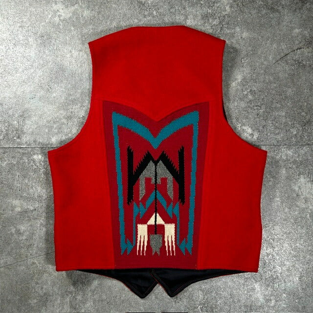 TRU-WEST 80s 90s Chimayo Blanket Wool Vest Size 40